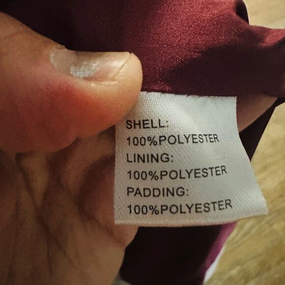 BUSAYO COLLECTIVE Women's Red Purple Ombré Parka Wine Jacket Size Small - Picture 11 of 12